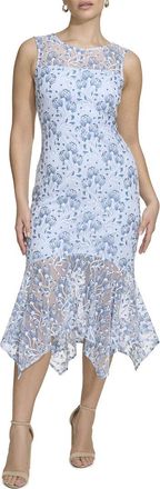 Kensie Allover Two Tone Lace Midi Dress