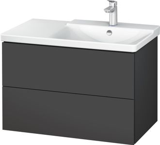 Duravit Duravit L-cube Mueble De Pared De 820mm De Ancho, Profundidad 481, 2 Cajones, Cabe p3 Comfort Art&iacute;culo 233485, Derecho De Cuenca, Color: Grafito Mate 