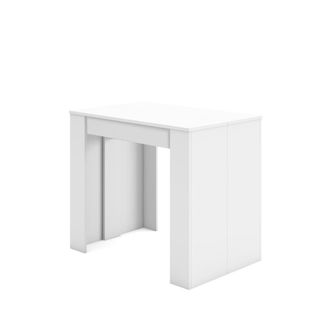 Skraut Home Consola extensible efecto madera blanco 222x90x77cm