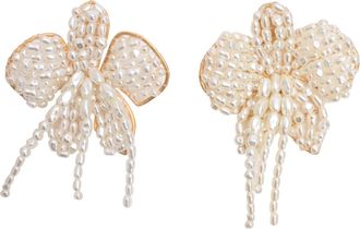 Cult Gaia Amina Earrings in White Faux Pearl