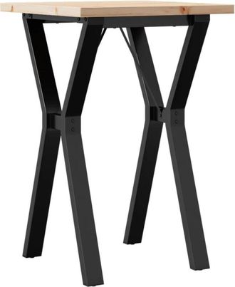 vidaXL Dining Table Y-Frame 50x50x75.5 cm Solid Wood Pine and Steel vidaXL