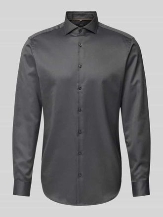 Jake*s Regular Fit Businesshemd in Premiumqualität in Anthrazit, Größe 37/38