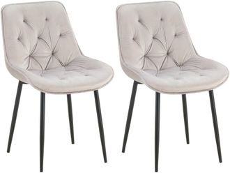 Clp Lote De 2 Sillas De Comedor Terciopelo Wallace Gris