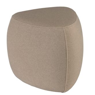 Macabane Puf con forma de guijarro en tejido efecto terciopelo beige oscuro