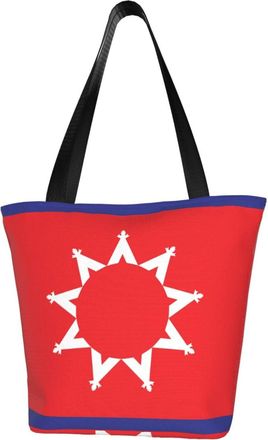 AOOEDM Flag Oglala Sioux Tribe Reusable Tote Bag Women Casual Handbag Shoulder Bags for Shopping Groceries Travel Outdoors