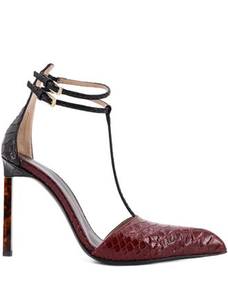 Tom Ford 90mm python-effect pumps - Red