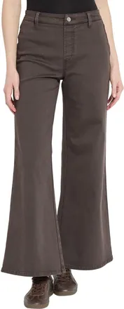 Lyss&eacute; Iris Flat Front Wide Leg Jeans in Asutex Double Espresso at Nordstrom, Size X-Small