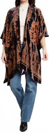 Saachi Velvet Floral Kimono In Terracotta