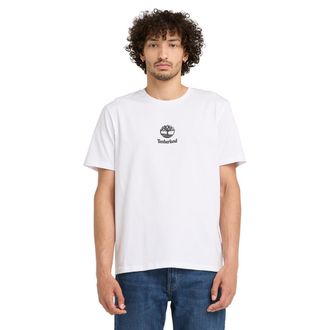 Timberland T-Shirt TIMBERLAND Print Stack Logo Short Sleeve Tee, Herren, Gr. XXL, weiss (wei&szlig;), Single Jersey, Obermaterial: 100% Baumwolle, unifarben, Rundhals,