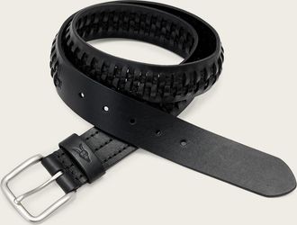 AllSaints Leather Gus Woven Leather Belt, Size: 30