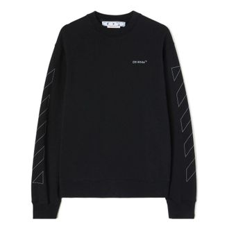 Off-white Mens Off-White SS22 Printing Round Neck Black OMBA057C99FLE0021010