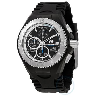 Technomarine Cruise JellyFish Black and Silver Dial Black Silicone Mens Watch 115110