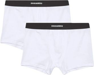 Dsquared2 Stretch katoenen logo trunks - Heren - Onderbroek - Wit - 2XL - Katoen - Ondergoed