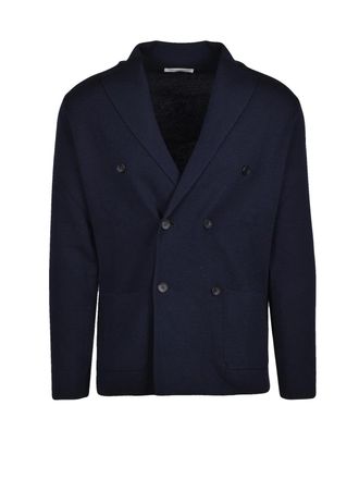 FILIPPO DE LAURENTIIS Double-Breasted Shawl Collar Knit Jacket