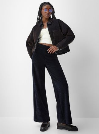 Icone Womens Wide-leg corduroy pant