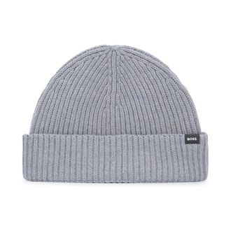 HUGO BOSS Pedro Beanie - male - Hugo - Accessories - Gray - ONE SIZE - Accessories