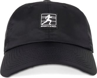 Sporty & Rich logo-patch baseball cap - unisex - Nylon - One Size - Black