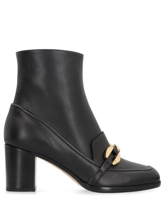 Alberta Ferretti Stivaletti con catena - Nero