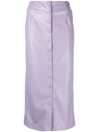 Erika Cavallini Semi Couture faux-leather pencil skirt - Purple