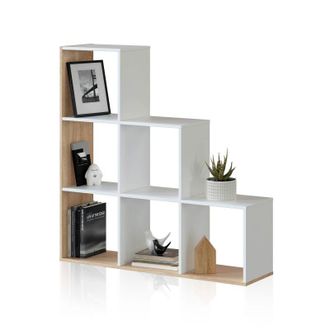 Usinestreet Usinestreet - Estanteria Step Blanco Y Roble