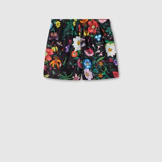 Gucci Printed Nylon Swim Shorts, Size 44 IT, Black, Ready-to-wear
