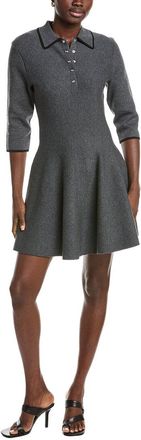 Maje Knitted Wool-Blend Polo Dress