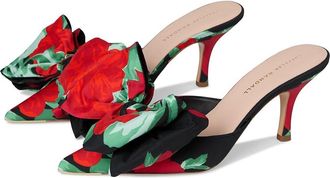 Loeffler Randall Margot Bow Mule Womens Shoes Bouquet Black Floral : 7.5 B - Medium, Synthetic