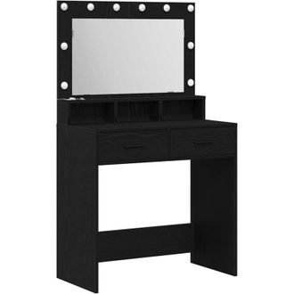 vidaXL Tocador Roble Negro 79 X 41 X 135 Cm Madera Contrachapada Vidaxl