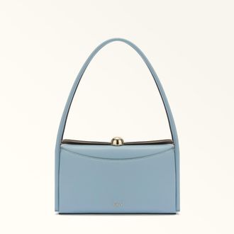 Furla Nicole Borsa A Spalla M Carta Da Zucchero Blu Pelle Di Vitello Notte + Pelle Di Vitello Sidney Donna