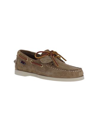 Sebago Mens Flat Shoes Brown Leather