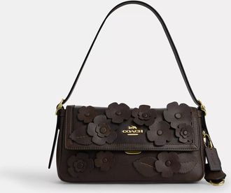 Coach Etta Small Flap Shoulder Bag With Floral Applique