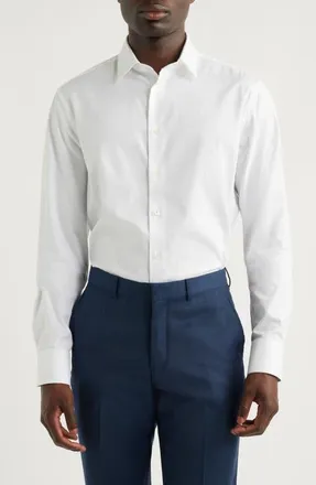 Canali Regular Fit Dress Shirt in White at Nordstrom, Size 18.5