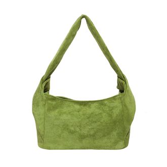Generic Faux Suede Shoulder Bag Large Hobo Bags Commute Bag for Women Shopping (Green)