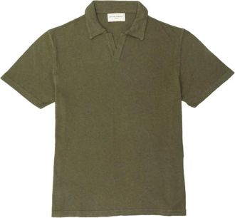 Officine G&eacute;n&eacute;rale Green Polo Shirt with Johnny Collar