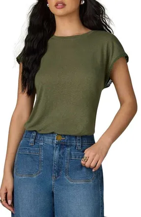 Wit & Wisdom Crochet Cap Sleeve Tee in Celadon at Nordstrom, Size X-Small