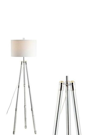 Jonathan Y Designs Arliss 60 Surveyors Tripod Metal/Crystal LED Floor Lamp, Chrome at Nordstrom
