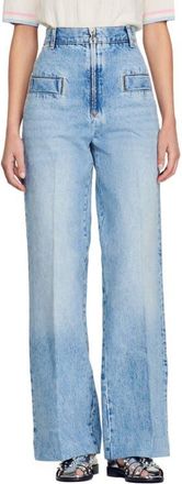Sandro Wide-leg jeans in Blue Jean at Nordstrom, Size 38