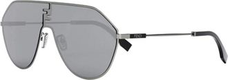 Fendi Zonnebril - unisex - Zonnebrillen - Grijs - ONE Size - Leer - Accessoires