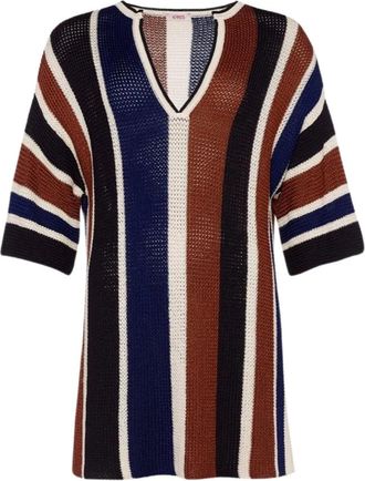 Eres Gestreepte Mini Jurk voor Strandkleding - Dames - Kleedjes - Veelkleurig - M - Katoen - Kleedjes