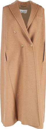 Max Mara Pre-owned Womens Max Cape Long Coat in Beige Cashmere - Size IT 36 (Womens)