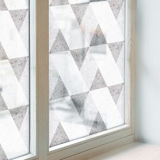 Tulup Pellicola Opaca Per Finestre 200x146 Protezione Per Cucina Bagno Uffici Camera Da Letto Autoadesiva Pvc Decorativa Vetro Smerigliato Triangoli Grigi