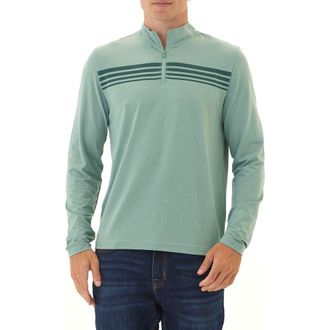 Threads 4 Thought Kace Chest Stripe Luxe Jersey Quarter Zip Pullover in Heather Spearmint /Serrano at Nordstrom, Size Xx-Large