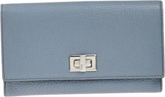 Fendi Pre-owned Wallets, female, Blue, Size: ONE SIZE Pre-owned Leather Wallet