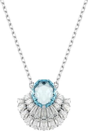 Swarovski Damesketting met Schelp Hanger Blauw Idyllia 5689195 - Dames - Kettingen - Grijs - ONE Size - Accessoires