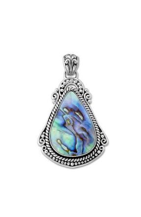 Samuel B. Sterling Silver and Abalone Pear Pendant in Blue And Green at Nordstrom Rack