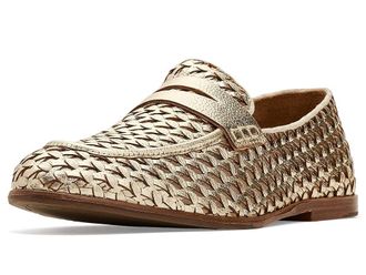 Frye Faith Woven Loafers Womens Flat Shoes Gold : 6.5 B - Medium, Leather