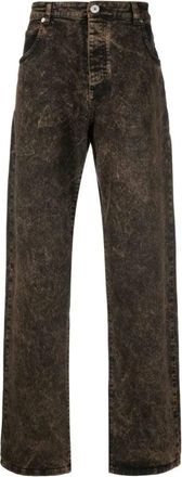 Balmain Zwarte Distressed Denim Jeans - Heren - Regular Fit Jeans - Bruin - W31 - Denim - Jeans