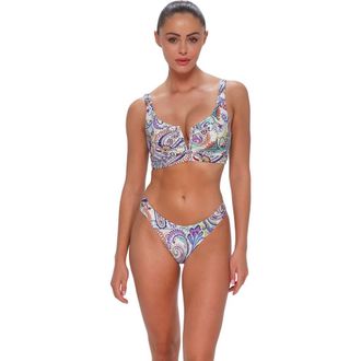 Sunsets Vienna V-Wire Bikini Swimsuit Top - D Cup in Tide Pool Twist at Nordstrom, Size 40