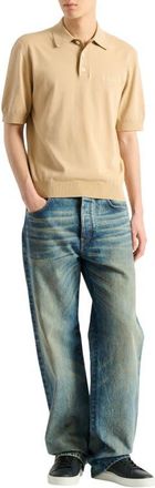 Balmain Embroidered Balmain Vintage polo in Beige at Nordstrom, Size Xxx-Large