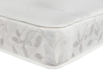 Sloomy Manhattan Plush Fabric Ottoman Bed End Opening With Sprung Memory Mattress & 26 Inch strut Headboard in Cream | Size: Small Double
